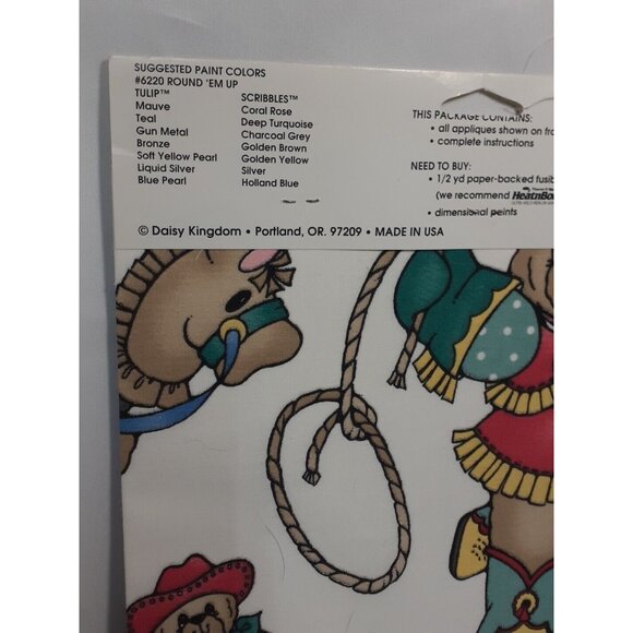 Daisy Kingdom ROUND ‘EM UP #6220 Cowboy Teddy bear Applique - Picture 6 of 6